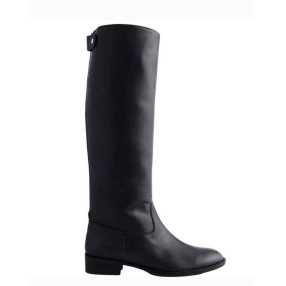 J.CREW Field Knee High Black Leather Riding Boot Size 8.5 - Picture 1 of 10